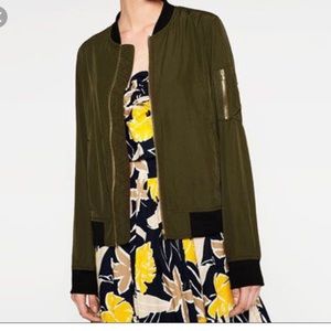 Zara Green Bomber Jacket